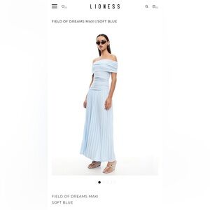 LIONESS Field of Dreams Maxi Dress, XS, Soft Blue, NWT